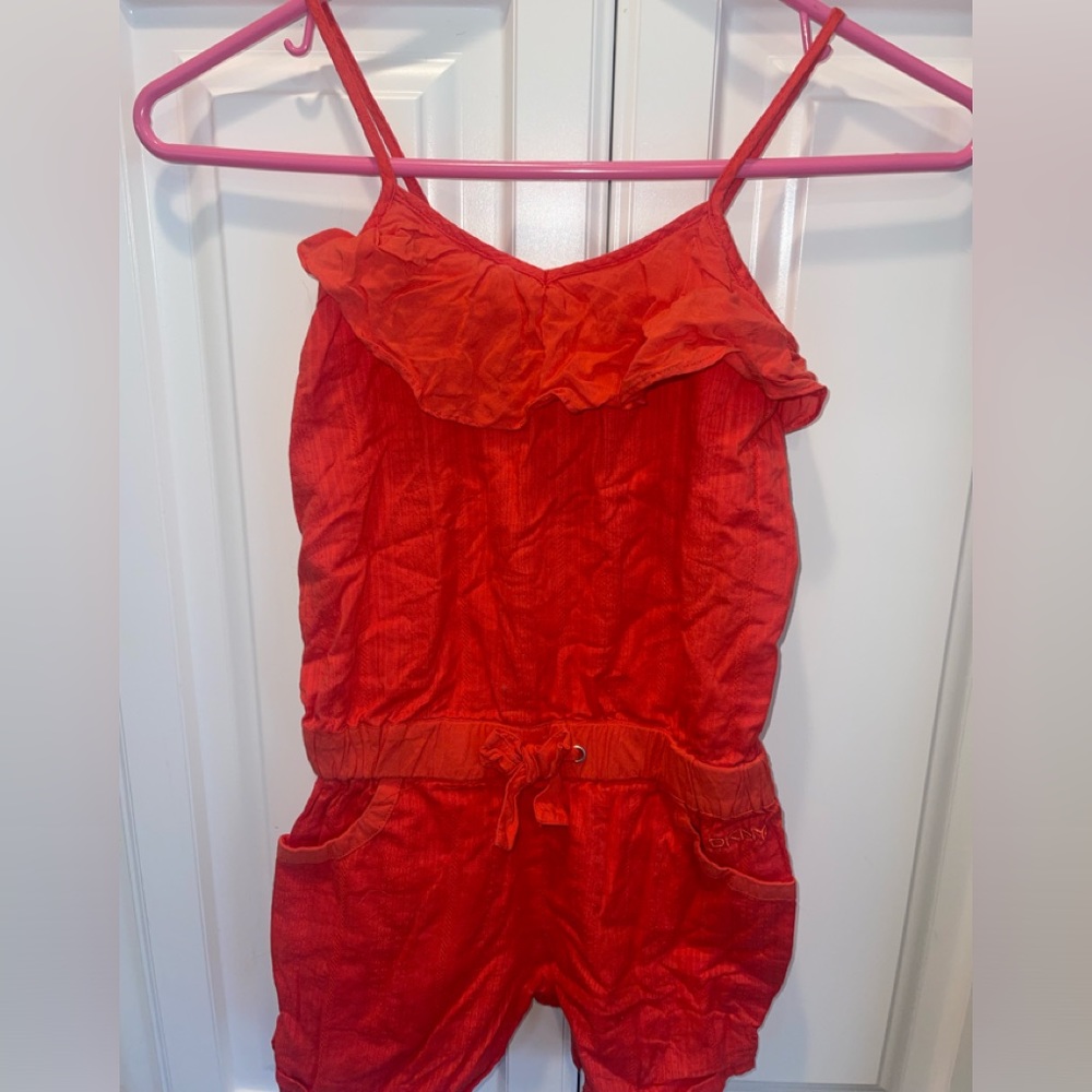 DKNY Girls‎ Short Romper Coral Color Sz 6